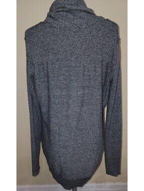 Calvin Klein Performance Cowl Neck Wrap Black Marl Cardigan Sweater Size Medium